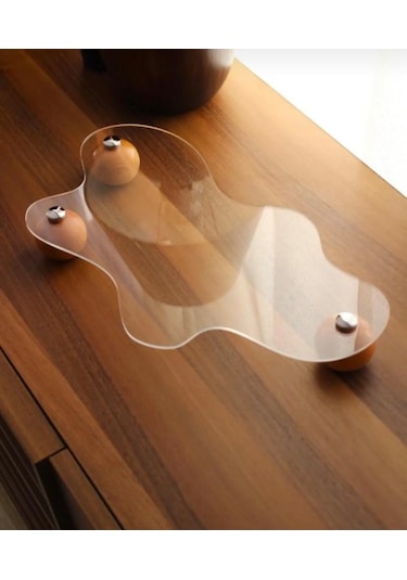 Ahşap Top Ayaklı Gold Düğmeli Şeffaf Pleksi Organizer Pinterest