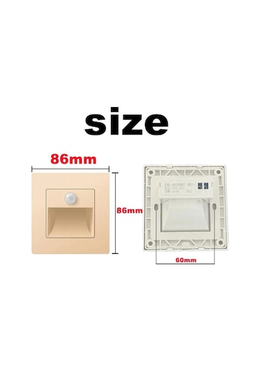 Sıcak Beyaz Kızılötesi Hareket Sensörü Merdiven Işıkları Kapalı Açık Merdiven Basamağı Duvar Lambası 3 W Gömme Led Aplik 55024390 Sıcak Beyaz