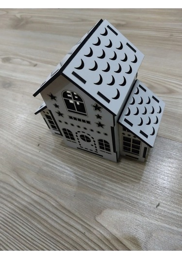 Lavanta Tasarım Işıklı Büyük Maket Ev 4 Beyaz