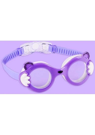 Artfulabode Mor Kedi Karikatür Jh8560 Gözlüğü Yüzme Şekli Önleyici Buhar Önleyici Çocuk Çok Renkli