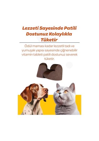 Vet's Plus Immune Çiğnenebilir Tablet 60'lı Kedi ve Köpekler İçin