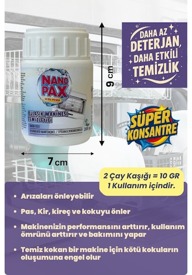 Çamaşır Makinesi & Bulaşık Makinesi Temzileyici Toz Bakım Seti 2 Adet X 200gr