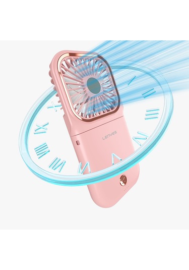 Lenyes Lhf13 Powerbank Özellikli Standlı Portatif Soğutucu El Fanı Pembe