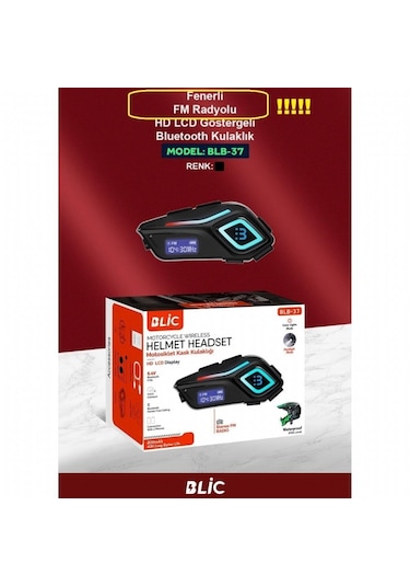 Motosiklet İntercom Blic Blb-37 Fm Radyolu Fenerli