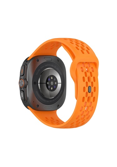 Teknodur Galaxy Uyumlu Watch Ultra 47mm Krd-119 Delikli Tasarım Silikon Kordon-gri