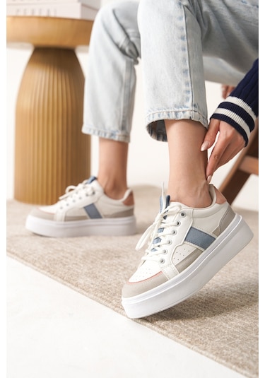 Garantili D2501 Günlük Ortopedik Kadın Sneaker Spor Ayakkabı Beyaz