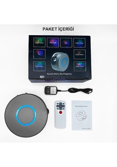 Triline Lazer Galaxy Yıldızlı Gökyüzü Projektör Gece Lambası Çok Renkli