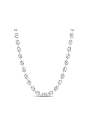 925 Ayar Gümüş Unisex Gemici Kahve Çekirdeği Model Zincir Kolye 6 Mm