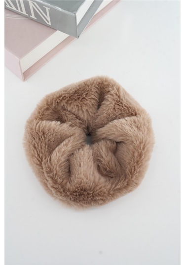 Bayan Peluş Lastik Toka-5101 Kahverengi