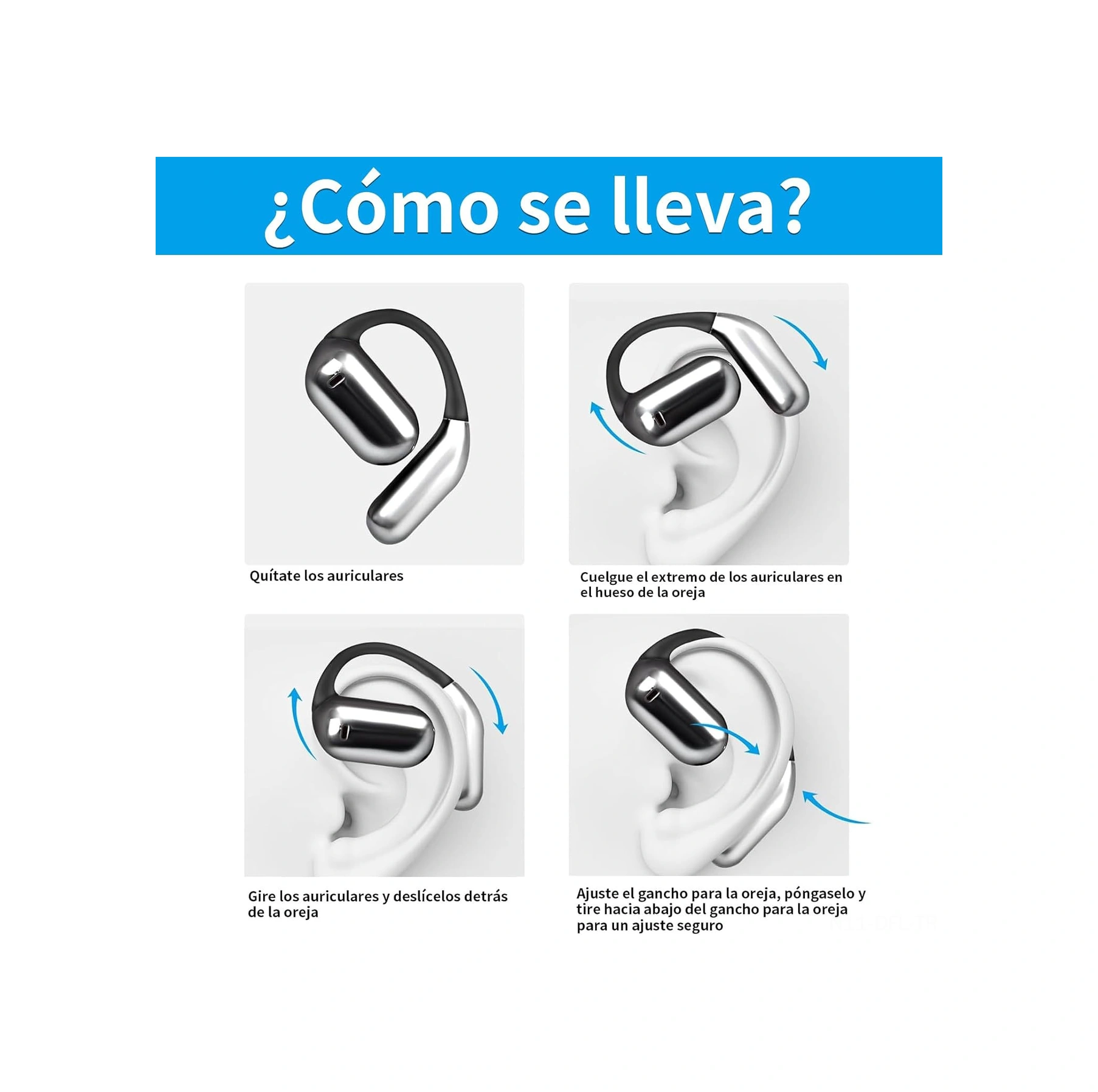 Dofolink Aı Çift Yönlü 144 Dil Anlık Çeviri Kulaklığı - Müzik/arama, Bluetooth 5.4, Açık Kulak Tasarımı, İos/android Uyumlu Q16