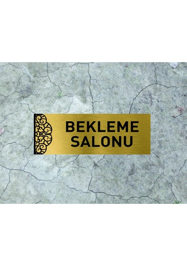 Bekleme Salonu Yazılı Metal Levha