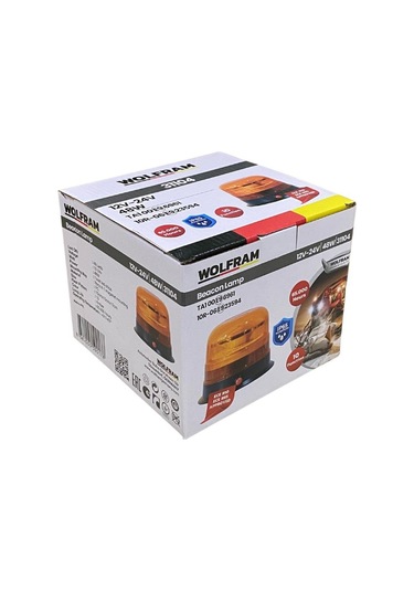 Wolfram 12v-24v Çakar Tepe Lamba 48 Ledli 10 Fonksiyonlu Mıknatıslı Butonlu Sarı E9