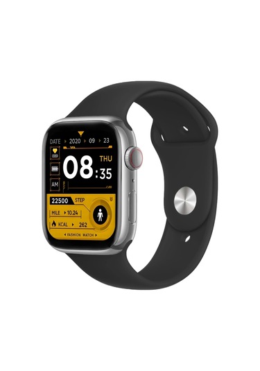 Zmsmart Akıllı Saat Sesli Görüşme Özellikli Parlak Kasa Spor Modlu 45mm Unisex Gümüş-siyah Dw67