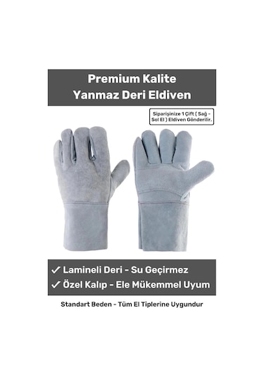 Premium Tasarım Isıya Dayanıklı Kaynak Yangın Su Geçirmez Çok Amaçlı Yanmaz Deri Eldiven