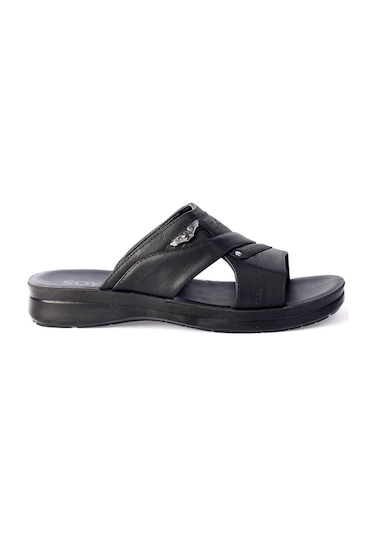 Ayakcenter 158-1 Soylu Günlük Yazlık Erkek Terlik Siyah