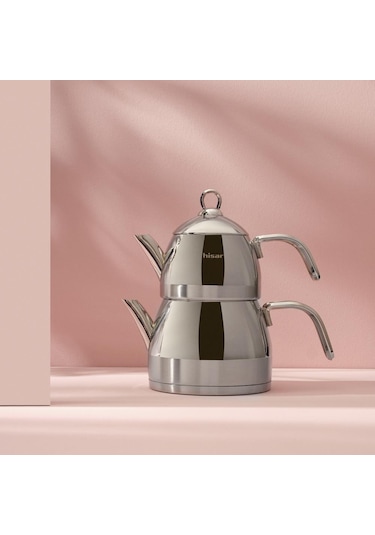 Hisar Orion İndüksiyon Tabanlı Midi Çelik Çaydanlık Inox
