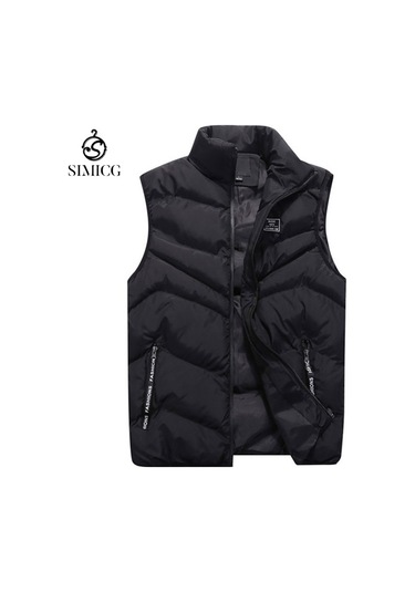 Erkek Sonbahar Günlük Pamuklu Yelek Siyah