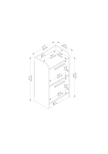 Arnetti Luses 2 Çekmeceli Modern Tasarım Genç Odası Komodin,beyaz