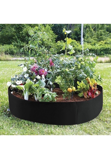 Yifomall Siyah 127x30cm Dairesel Felt Bitki Yetiştirme Çanta, Bahçe Ve Bahçıvanlık İçin Besin Depolama Torbası, Çimlenme Ve Sebze Yetiştirme Aracı