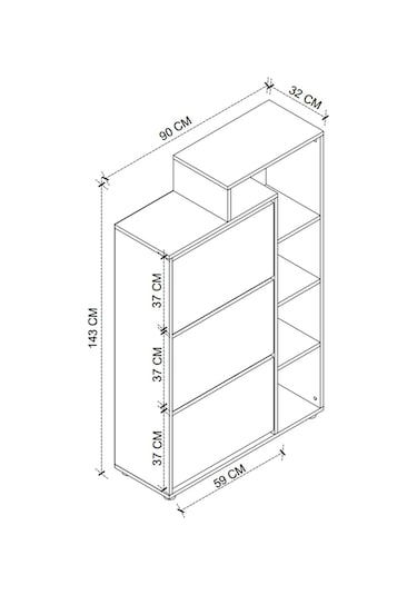 Bofigo Lego Ayakkabılık Düşer Kapak Raflı Ayakkabılık Beyaz