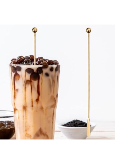 Gümüş Paslanmaz Çelik Karıştırma Çubuğu Rahat Kavrama Uzun Saplı Kahve Süt Kokteyl Şarap Karıştırma Çubuğu Gümüş