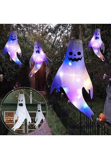 Cadılar Bayramı Partisi Ev Dekorasyonu Dış Mekan Aydınlatma Asılı Yaratıcı Led Cadılar Bayramı Süsleri Işıklı Hayalet Asılı Işık Aksesuarları S10 S Lambalı Çok Renkli