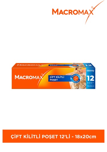 Çift Kilitli Poşet 12 Adet 18x20 Cm , Sızdırmaz Hava Geçirmez Bu