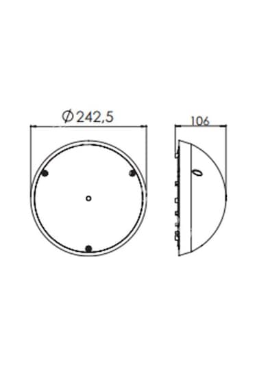 Mutlusan Dolunay Tavan Armatürü Ip54 Siyah Çerçeve Siyah