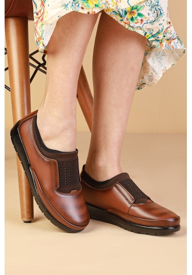 Yağlıoğlu Lofty 001453 Oropedik İçi Hakiki Deri Günlük Kadın Ayakkabı Taba