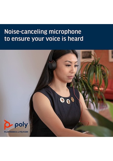 Plantronics Poly Blackwire 5220 USB-C Kulak Üstü Çağrı Merkezi Kulaklığı