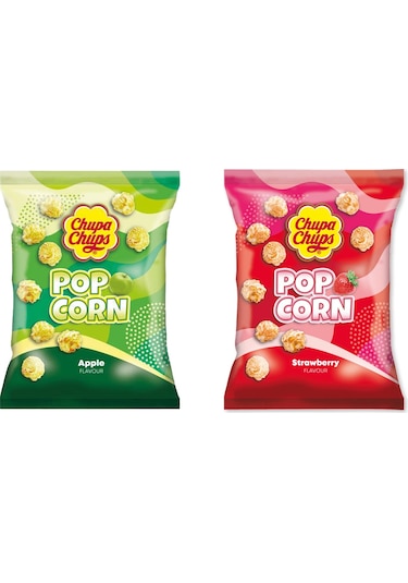 Chupa Chups Pop Corn Elma Ve Çilek Aromalı Patlamış Mısır Tadım Paketi
