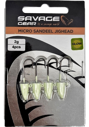 Savage Gear Lrf Micro Sandeel Jighead Glow 4 Adet 8