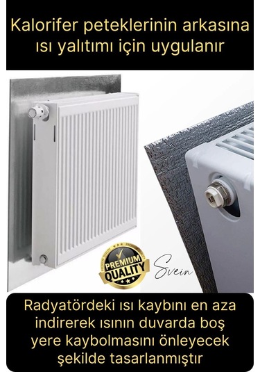 2 Adet Petek Arkası Isı Yalıtım Levhası Radyatör İzolasyon Kalorifer Ev Ofis Tasarruf Arkalığı