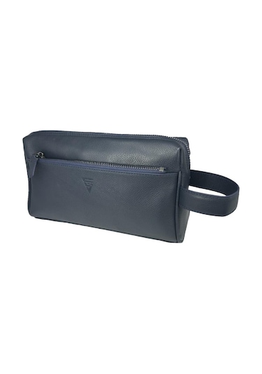 Çanta Yurdu Hakiki Deri Ca251 Dopp Kit El Çantası Lacivert Lacivert