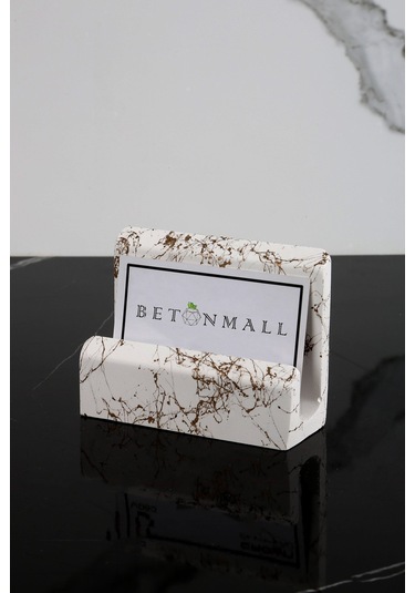 Beton El Yapımı Kartvizitlik Ofis Kartlığı Altın Spreyli Kartvizitlik