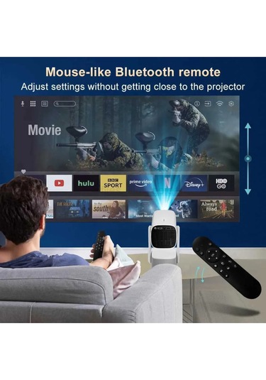 Projeksiyon Cihazı 200 Lümen 2 Kol li 4k 1080p Hd Projektor 3d Oyun Keyfi Android