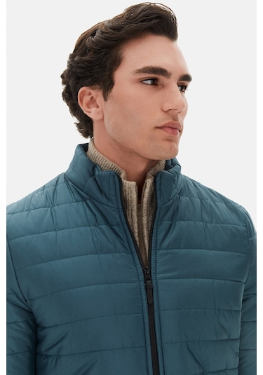 Ds Damat Slim Fit Yeşil Rüzgar Geçirmez Elyaf Dolgulu Şişme Mont 3hf07ort04262 401