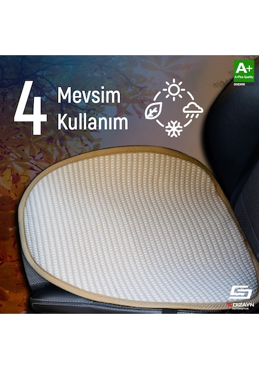 Oto Koltuk Koruyucu Minder Krem Universal 2+1 Parça Ön Arka A+ Kalite