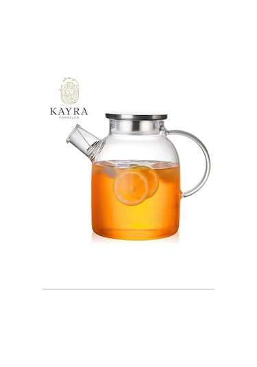 Çelik Kapaklı Borosilikat Cam Demlik 1500ml Royaleks-cm-2003 Renkli