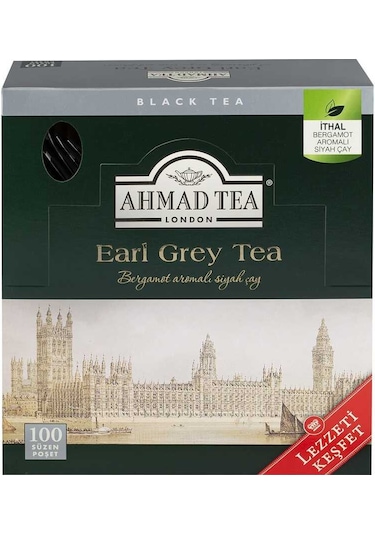 Ahmad Tea London Earl Grey Bergamot Aromalı Bardak Poşet Siyah Çay 100'lü