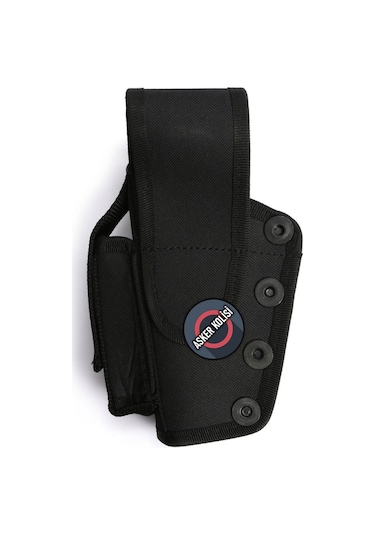 Siyah Asker Silah Kılıfı Çıt Çıtlı Askeri Kılıf 9 Mm Siyah