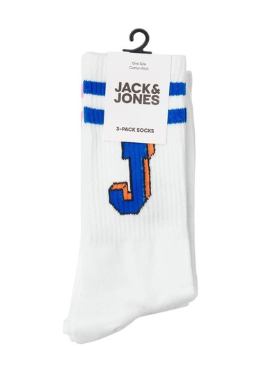 Jack & Jones 12251466 Jacsingle J Tennis Socks 3 Pack Beyaz 001