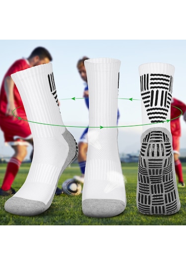 Maiyame Siyah/beyaz Futbol Çorapları - %56 Naylon, %34 Pamuk, %8 Polyester, %2 Spandex - M/l Boyut Seçenekleri - 3'lü Paket Beyaz