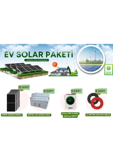 Güneş Enerji Seti 9.6kw Günlük Kullanım Paketi Solar Enerji
