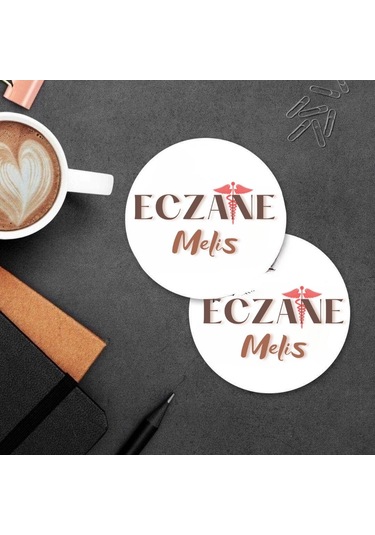 Eczacılara Özel 2 Li Kişiye Özel Mdf Bardak Altlığı Hediye Seti Ahşap