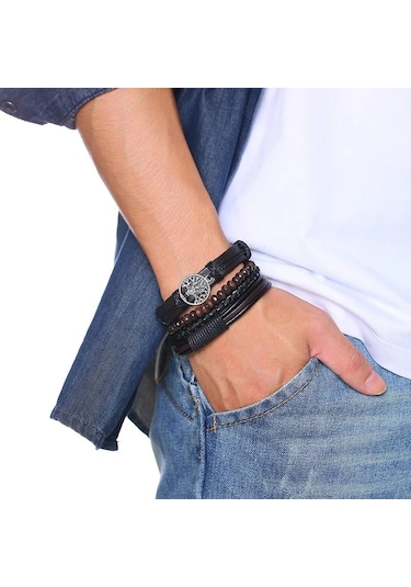 Gogoey Dbs3535 Erkek Deri Bileklik Çok Renkli