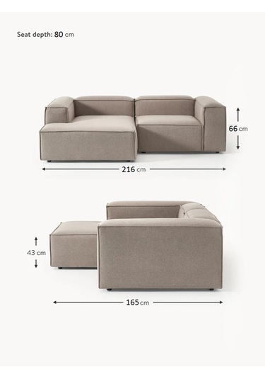 Most Mollis Plus Sol Köşe 2 Modül Köşe 10 Kahverengi Keten Kumaş