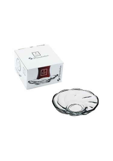 Paşabahçe 54271 Burgulu Çay Tabağı 6'lı Şeffaf