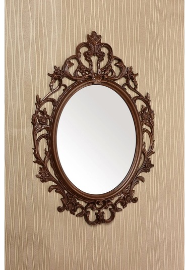 Dekoratif Ayna Boyalı Dolu Kahverengi