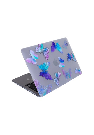 Macbook Uyumlu Air M1 Kılıf 13 İnç Kristal Flower07nl Touchıd'li M1 Air A2337 A2179 A1932 İle Uyumlu Mor
